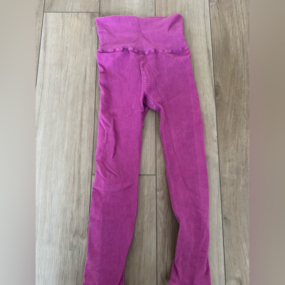 FP Movement by Free People Ribbed High-Waist Leggings in Magenta
